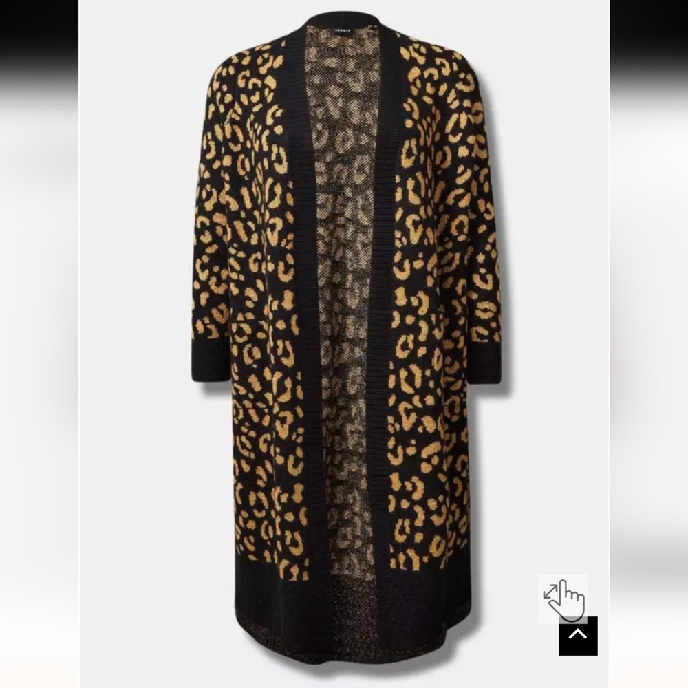 Torrid Leopard Cashmere Long Sweater 2X